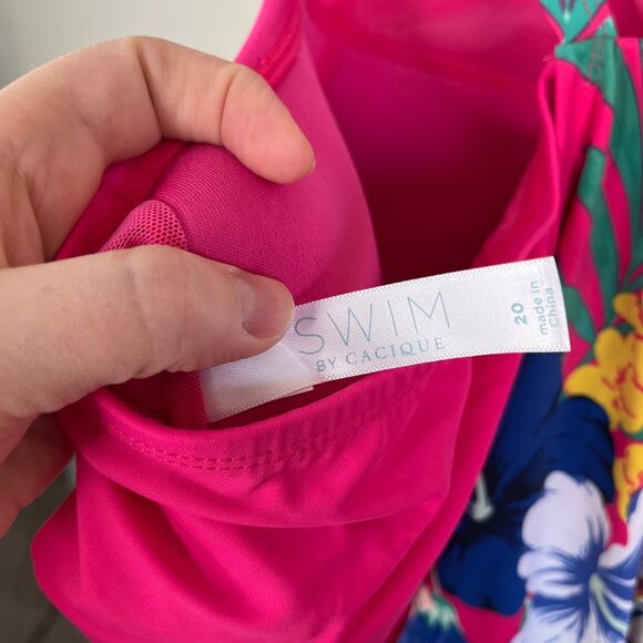 Cacique Lane Bryant Womens Floral Tankini Swimsuit Top Plus Size 20 - Picture 5 of 8